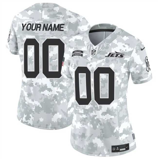 Women%27s New York Jets Active Player Custom 2024 F.U.S.E Arctic Camo Salute To Service Limited Stitched Jersey(Run Small)